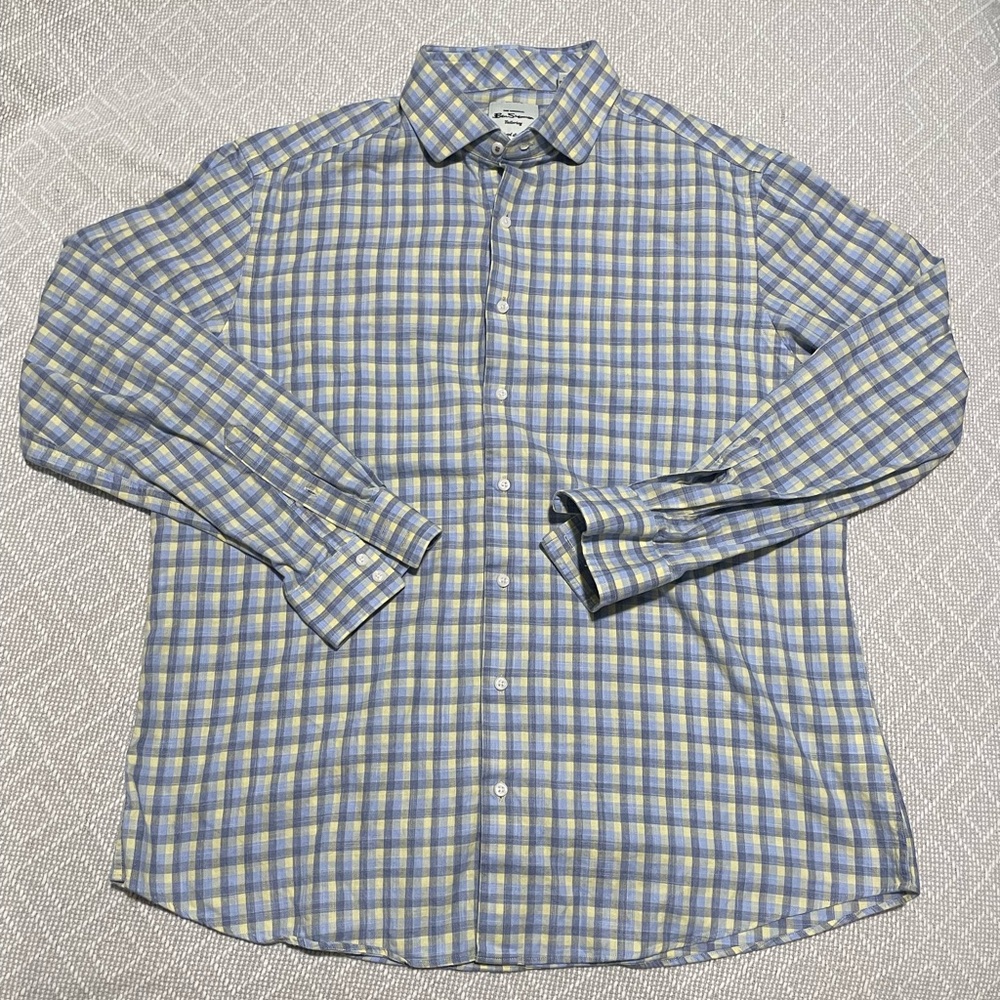Ben Sherman Men’s Tailored Slim Fit Stretch Shirt, Size 17 - 34/35